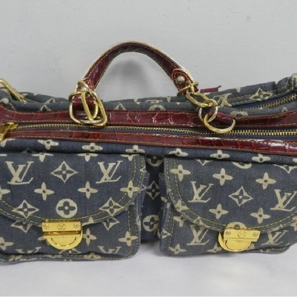 Vintage Louis Vuitton Neo Speedy Monogram Canvas Bag with Red Accents
